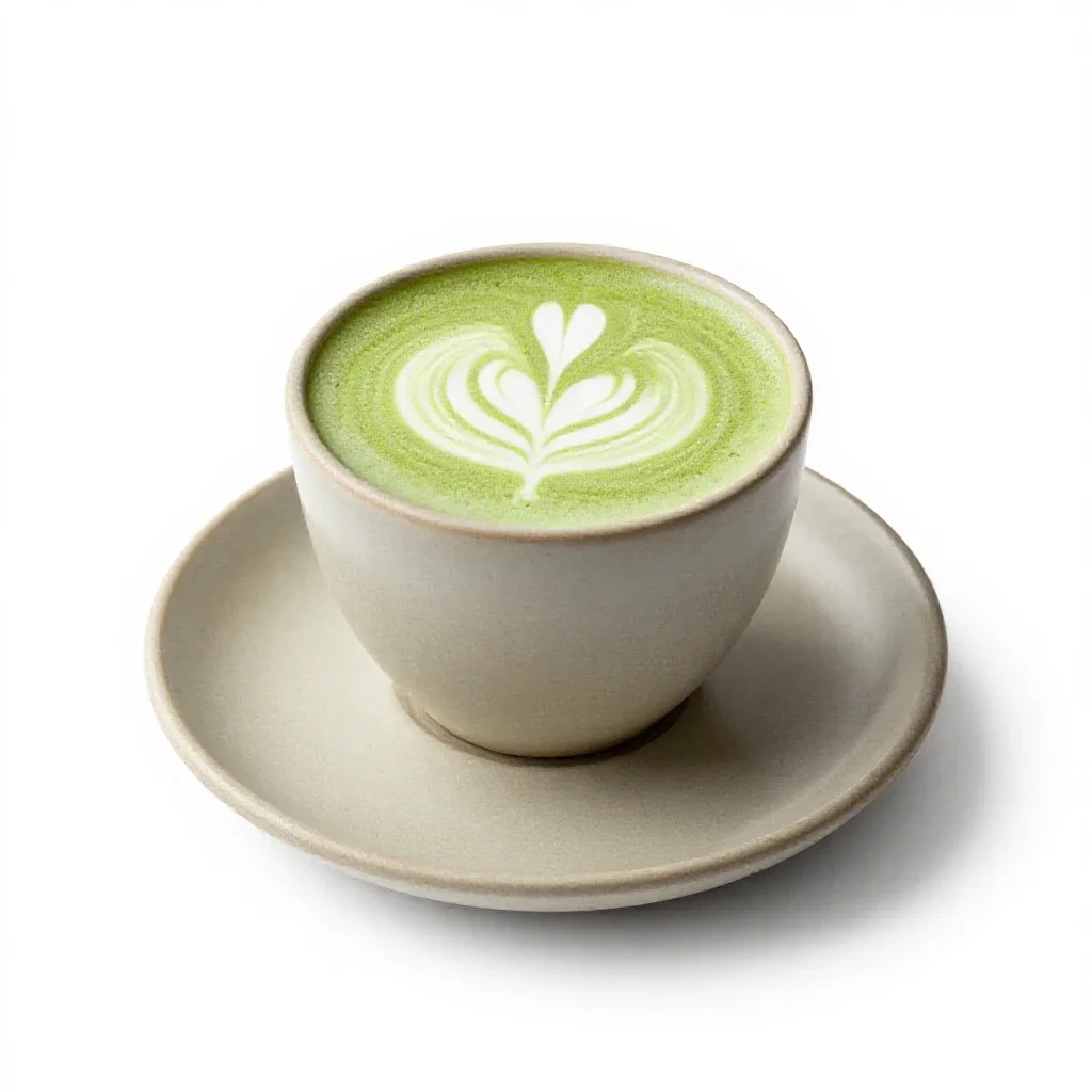 Matcha latte isolated on a white background