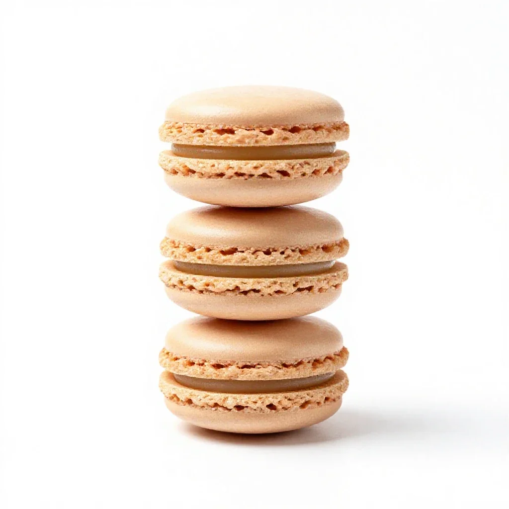 Stack of macarons isolated on a white background