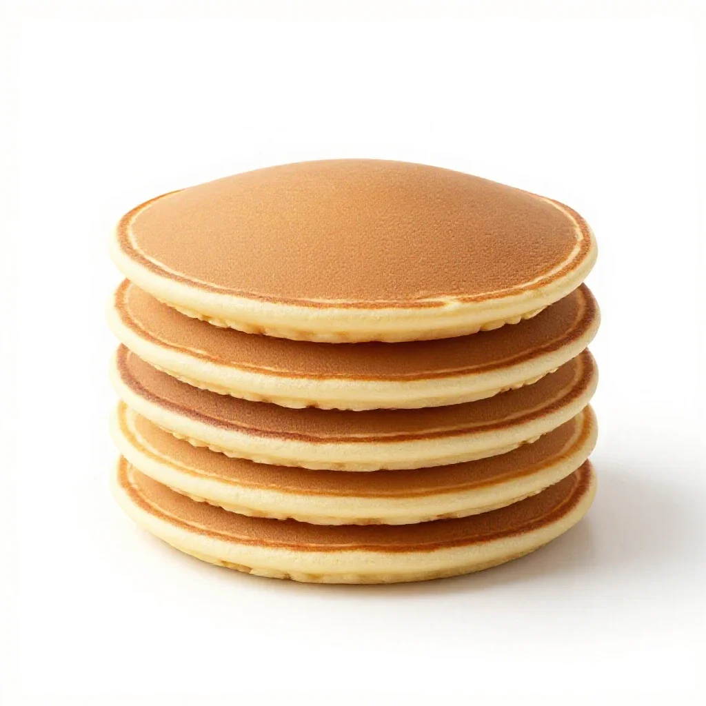 Stack of pancakes isolated on a white background