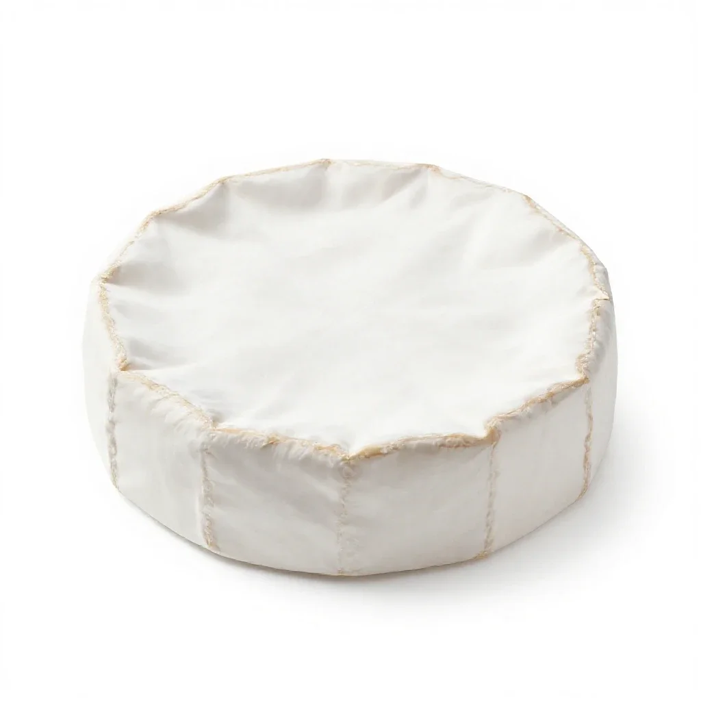 Wheel of brie isolated on a white background