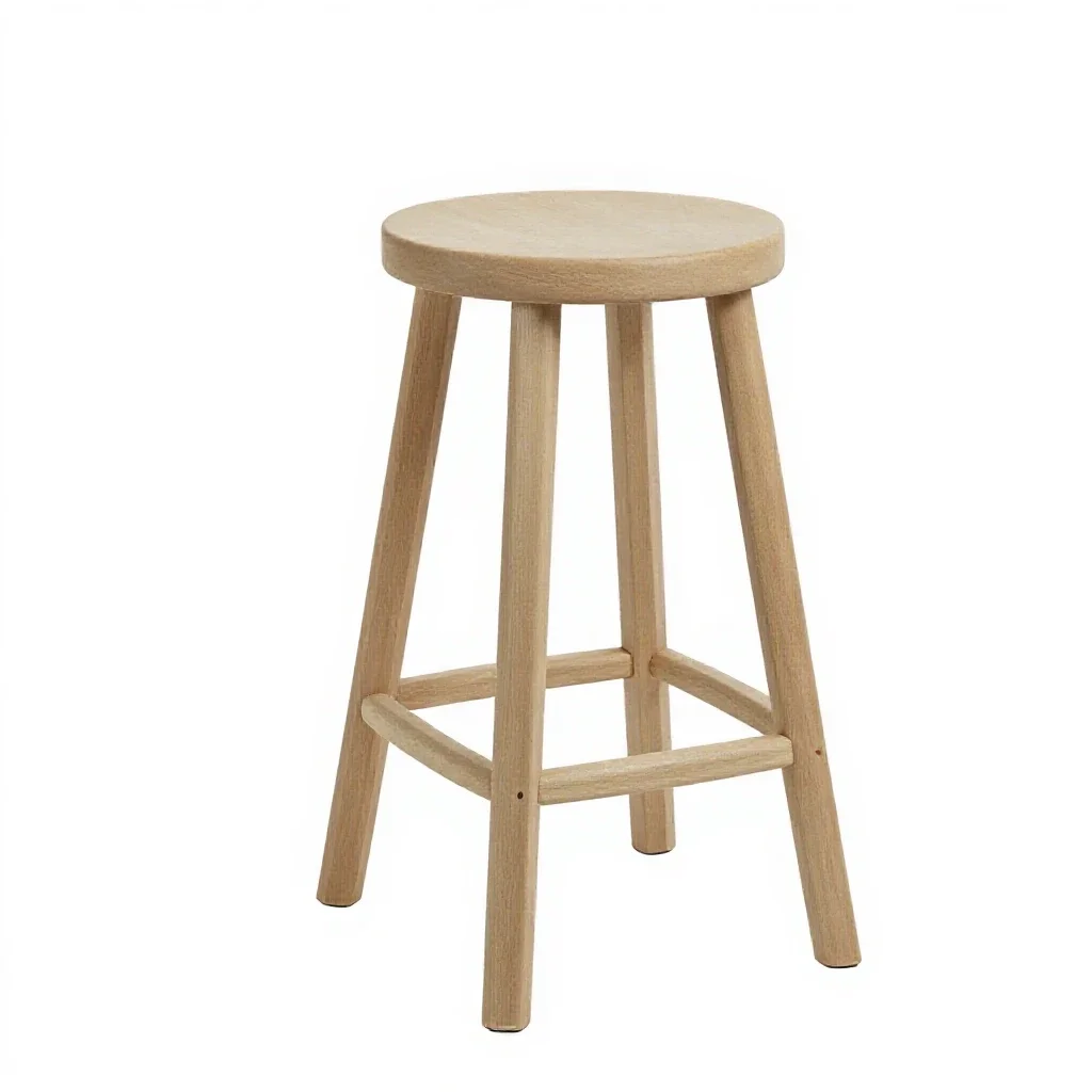 Bar stool with a footrest isolated on a white background