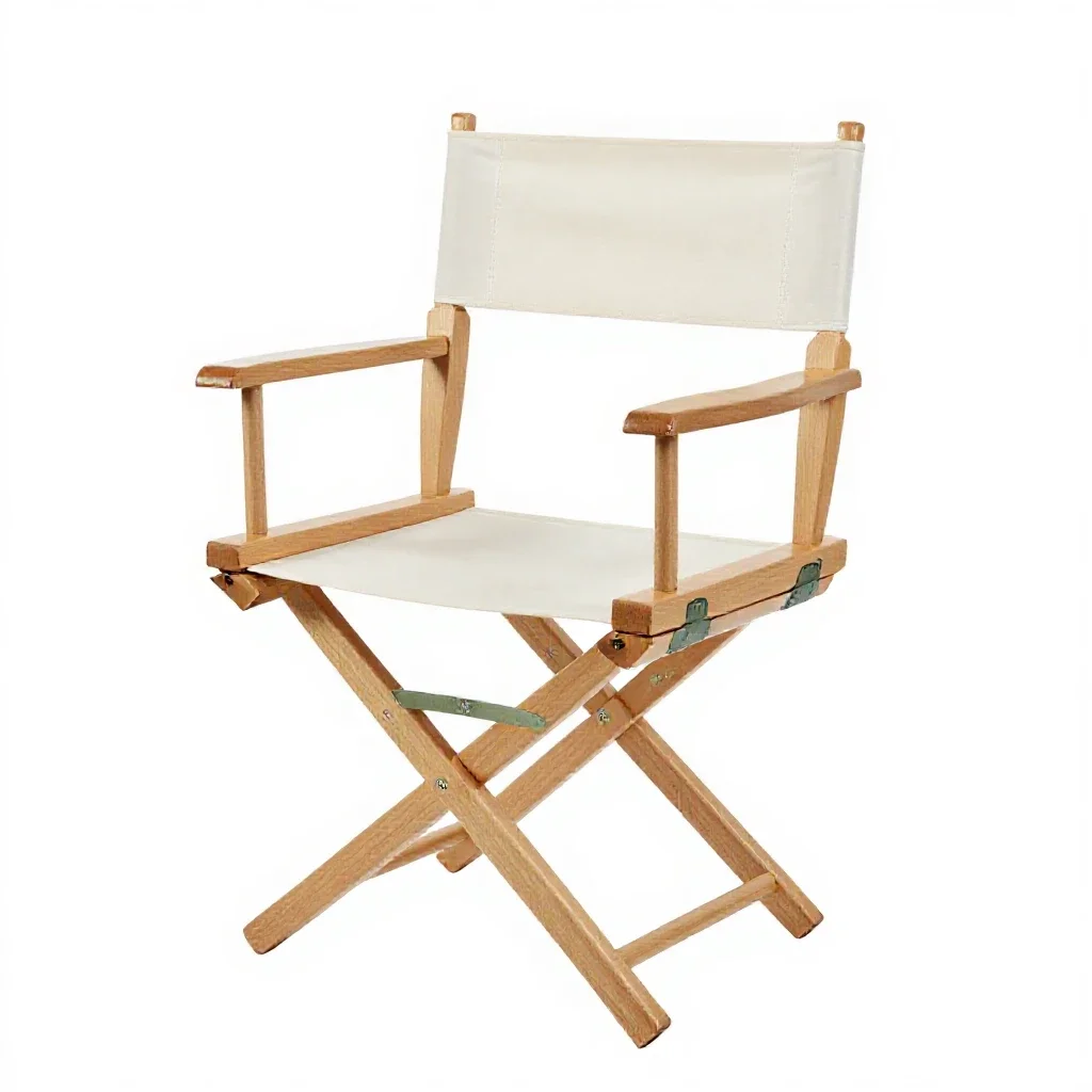Folding director's chair isolated on a white background