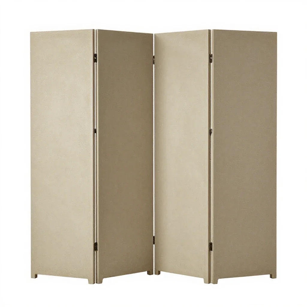 Folding screen room divider isolated on a white background