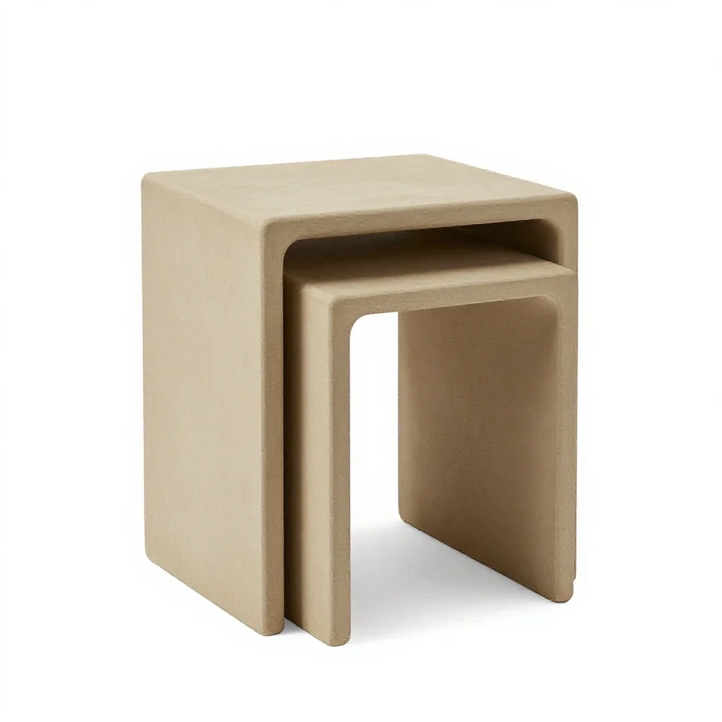 Nesting side table set isolated on a white background