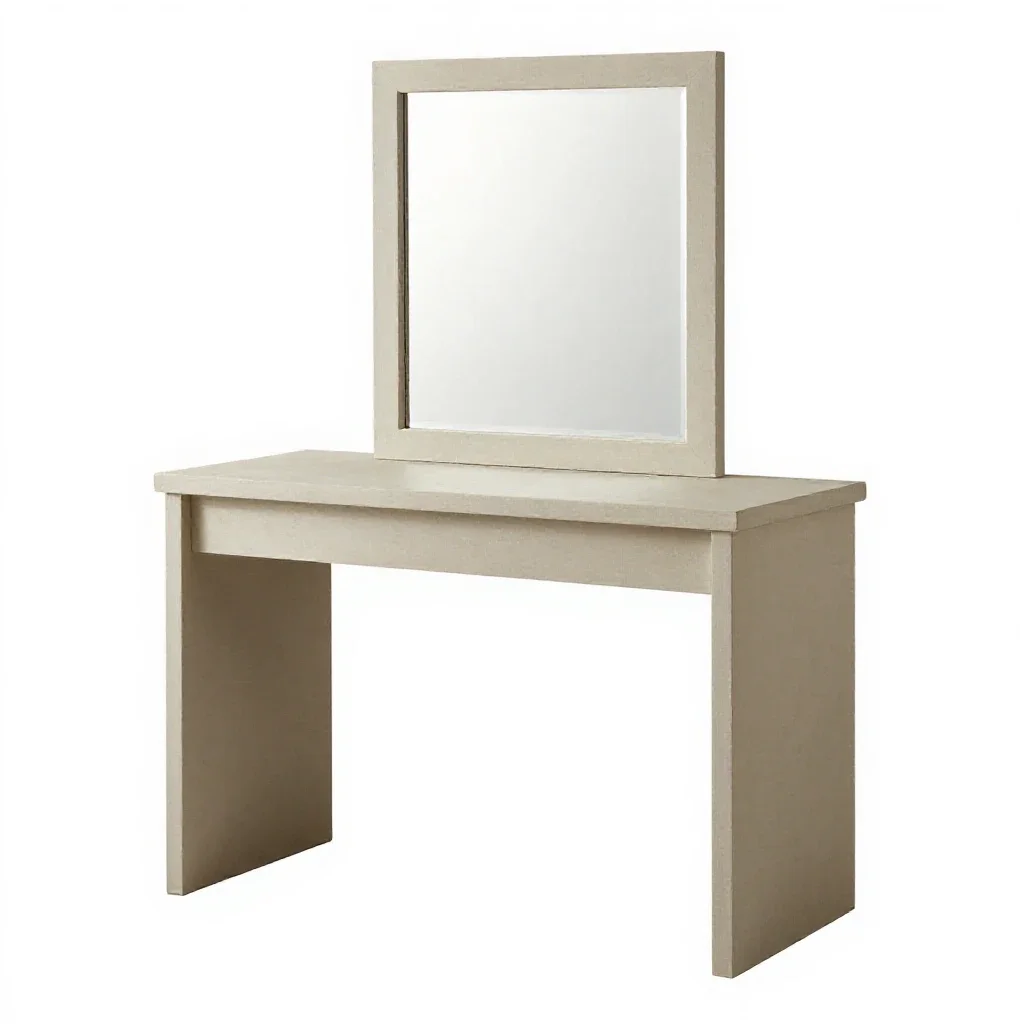 Vanity table with a mirror isolated on a white background