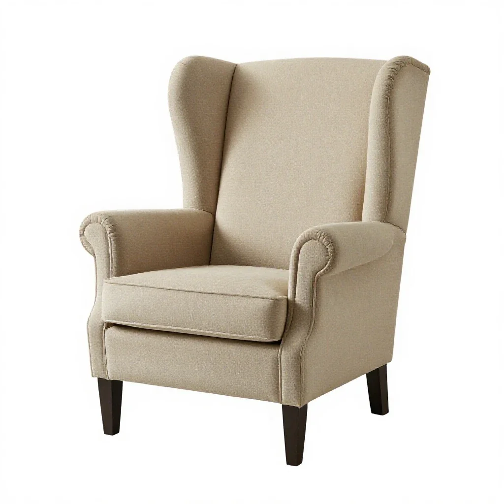 Wingback armchair isolated on a white background