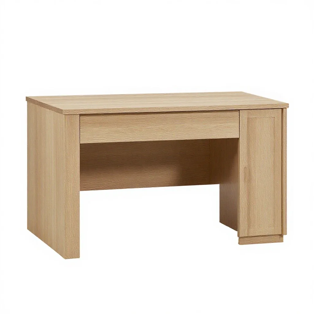 Writing desk with a drawer isolated on a white background