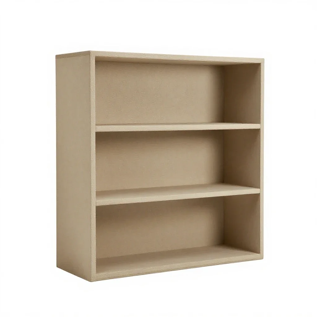 Open bookshelf isolated on a white background