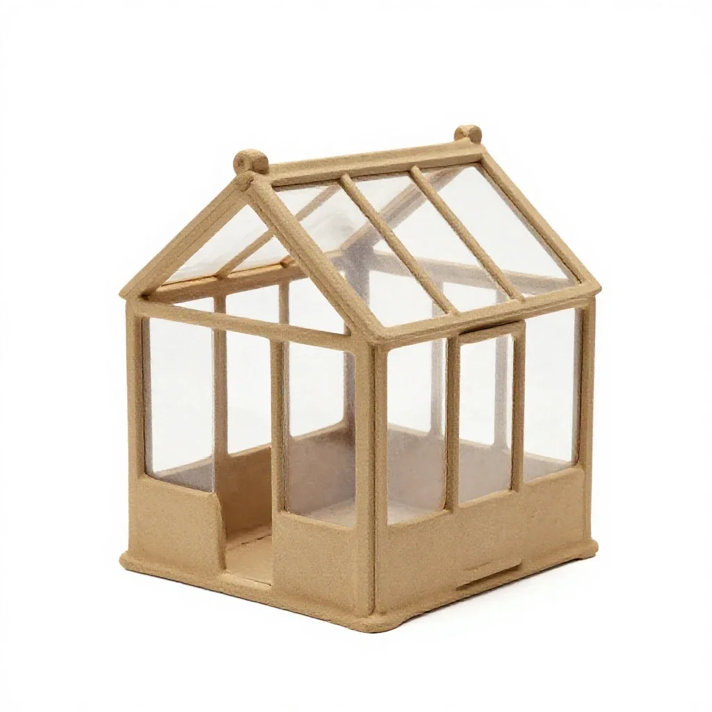 Mini greenhouse isolated on a white background