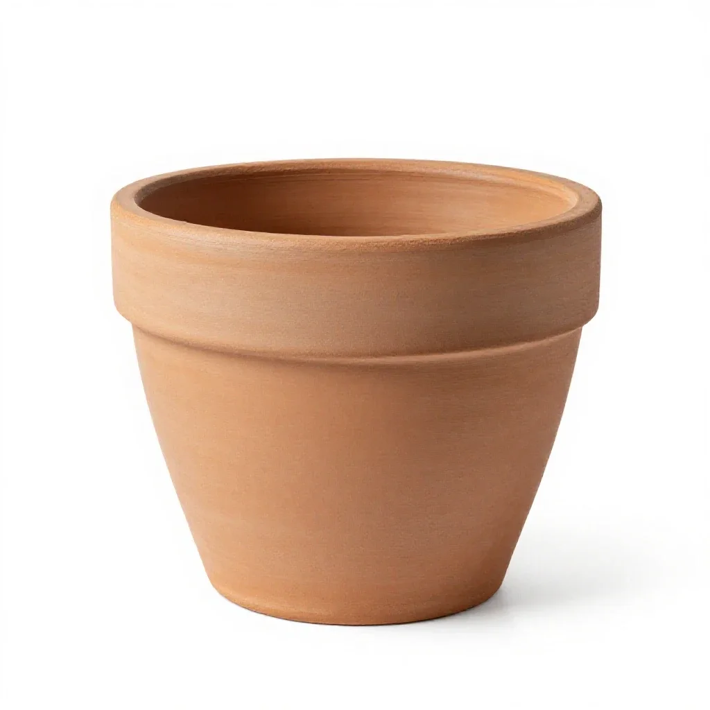 Self-watering planter isolated on a white background