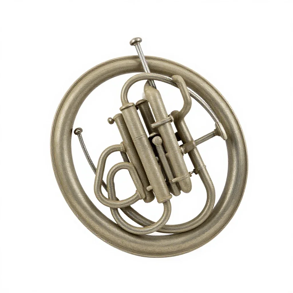 French horn isolated on a white background