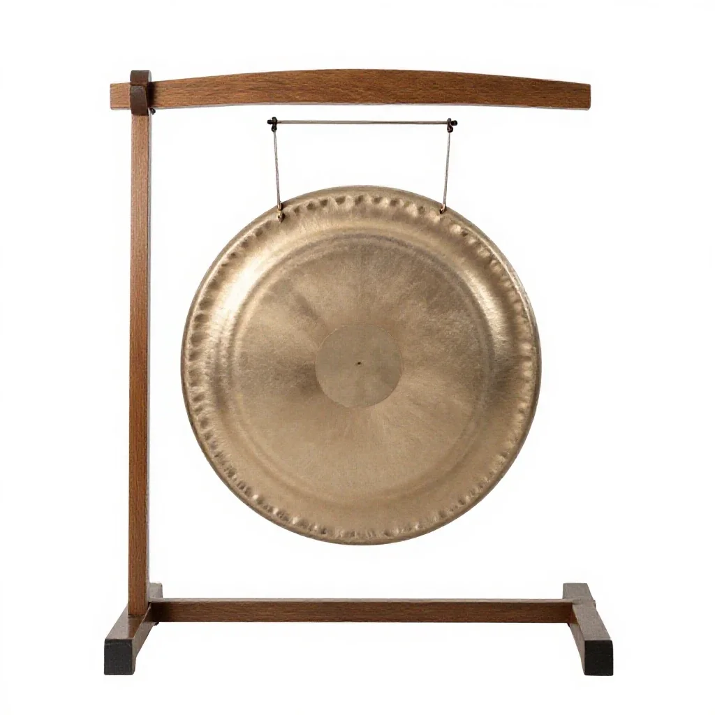 Gong on a stand isolated on a white background
