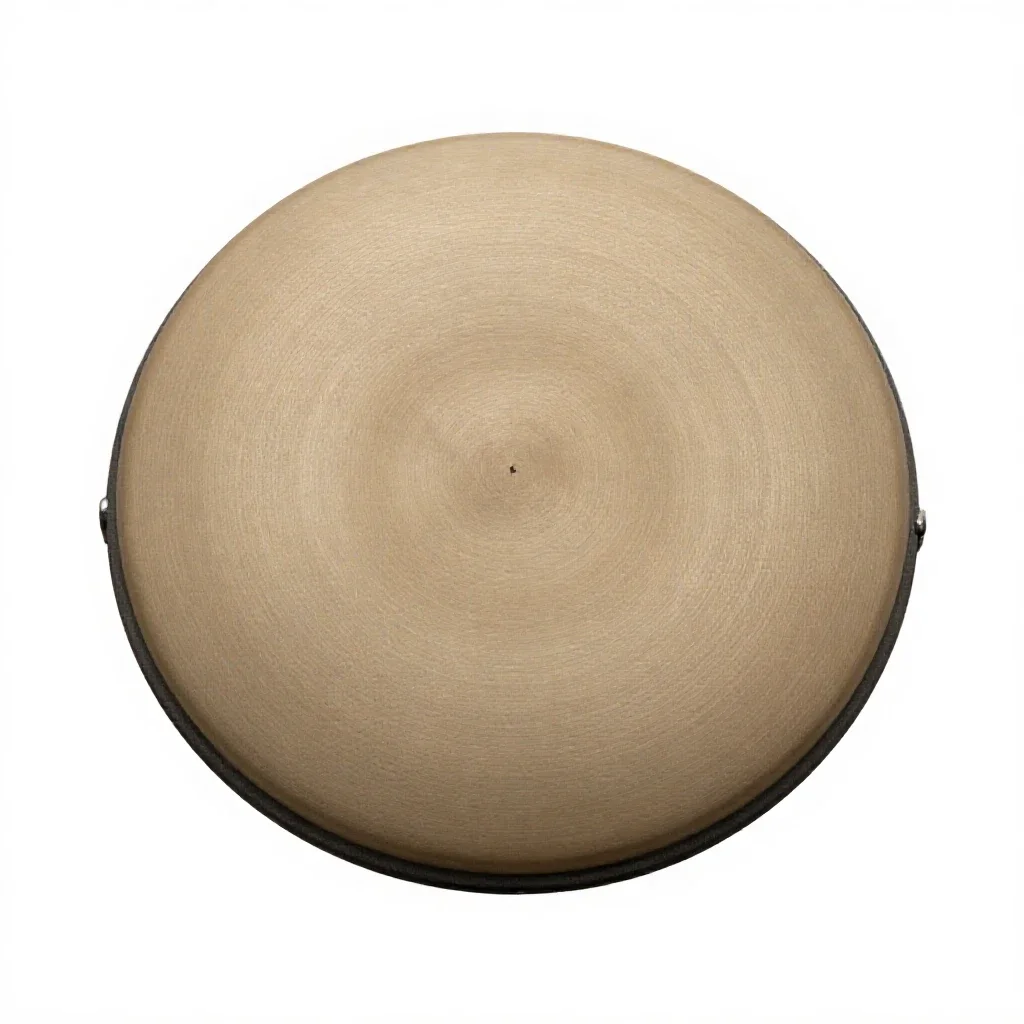 Steel tongue drum isolated on a white background