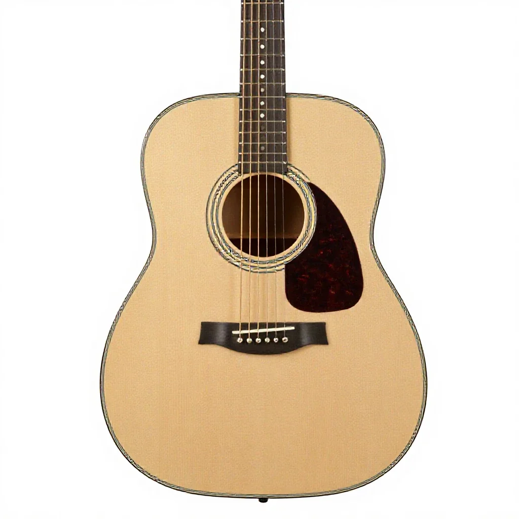 Acoustic guitar isolated on a white background