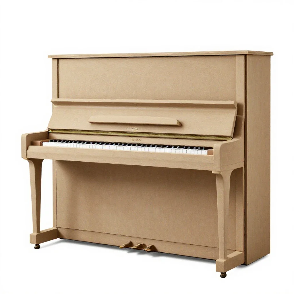 Upright piano isolated on a white background