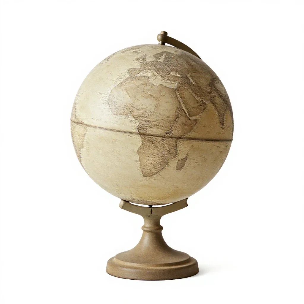 Globe table lamp isolated on a white background