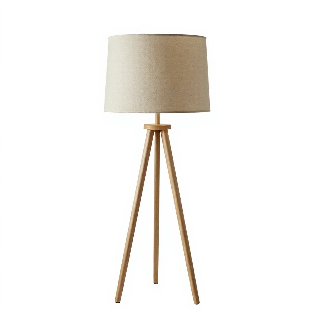 Tripod floor lamp isolated on a white background