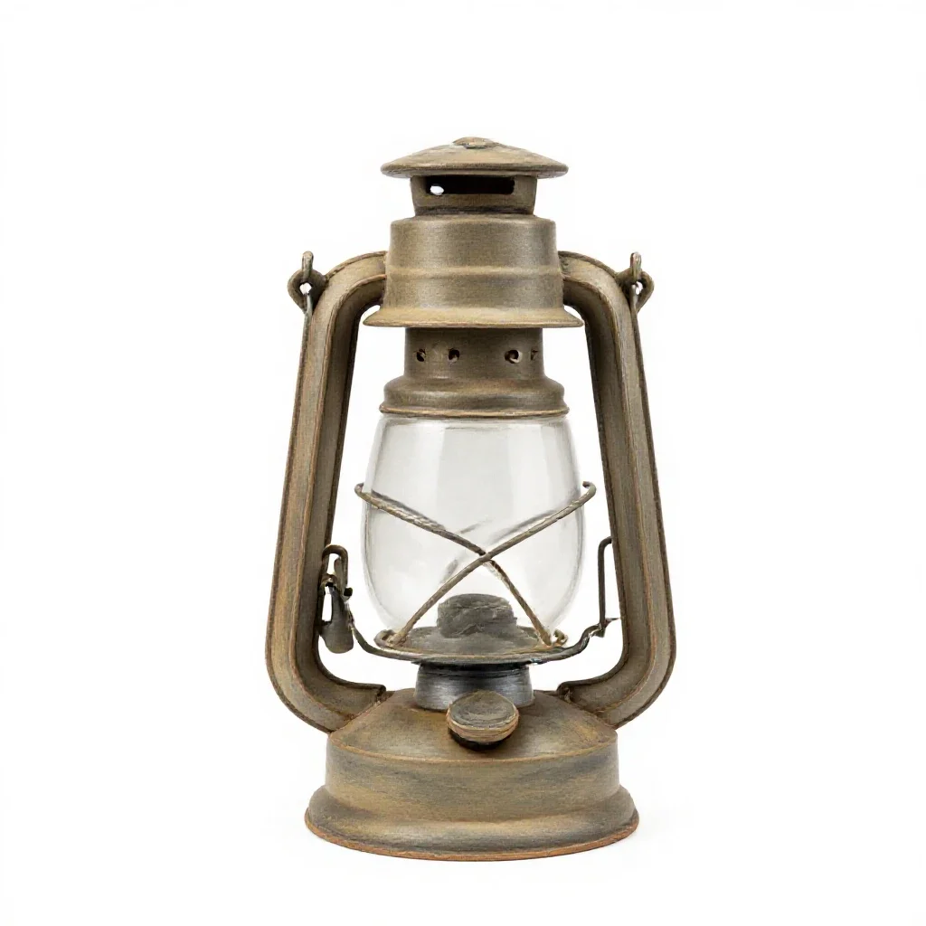 Oil hurricane lantern isolated on a white background