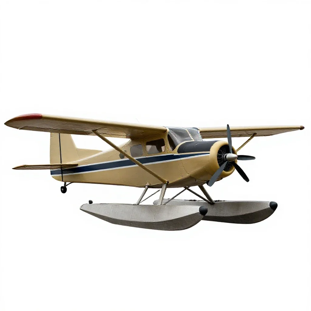 Bush plane on floats isolated on a white background