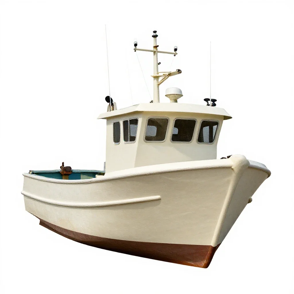 Fishing trawler isolated on a white background