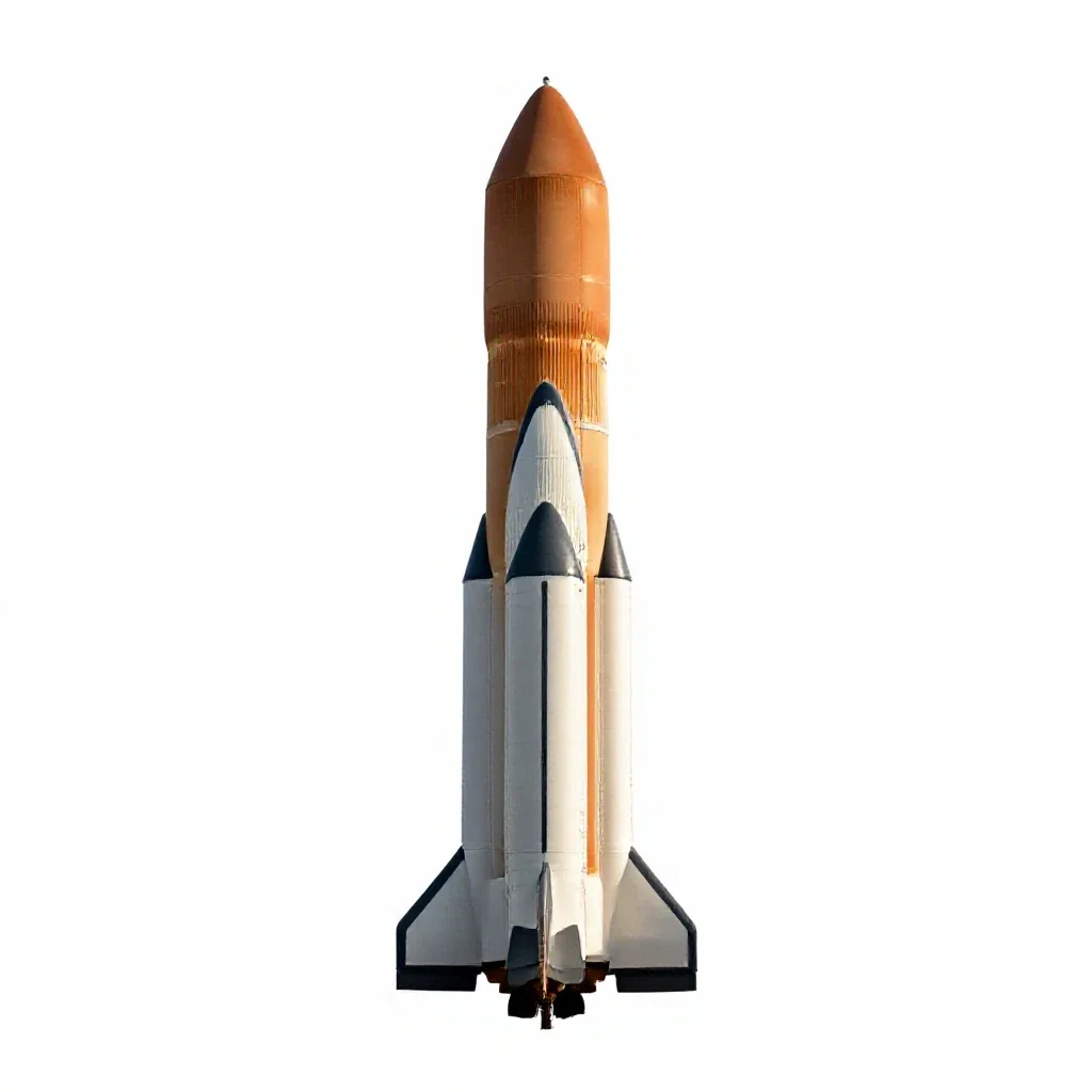 Heavy lift rocket isolated on a white background