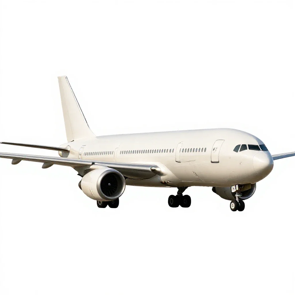 Jet airliner isolated on a white background