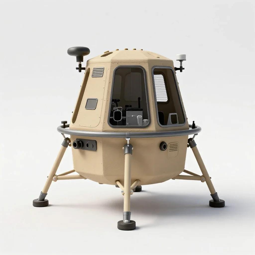 Lunar lander isolated on a white background