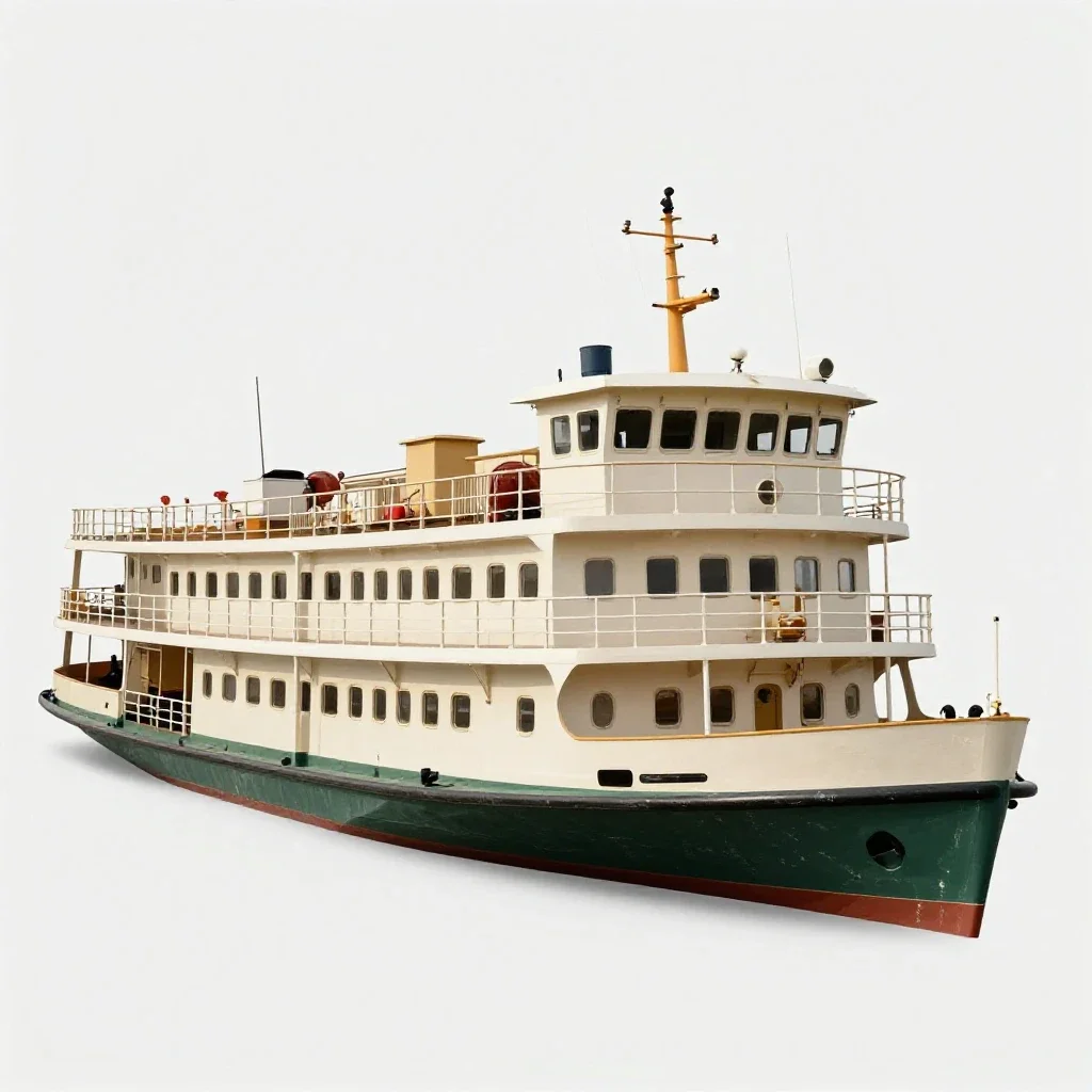 Paddle steamer isolated on a white background