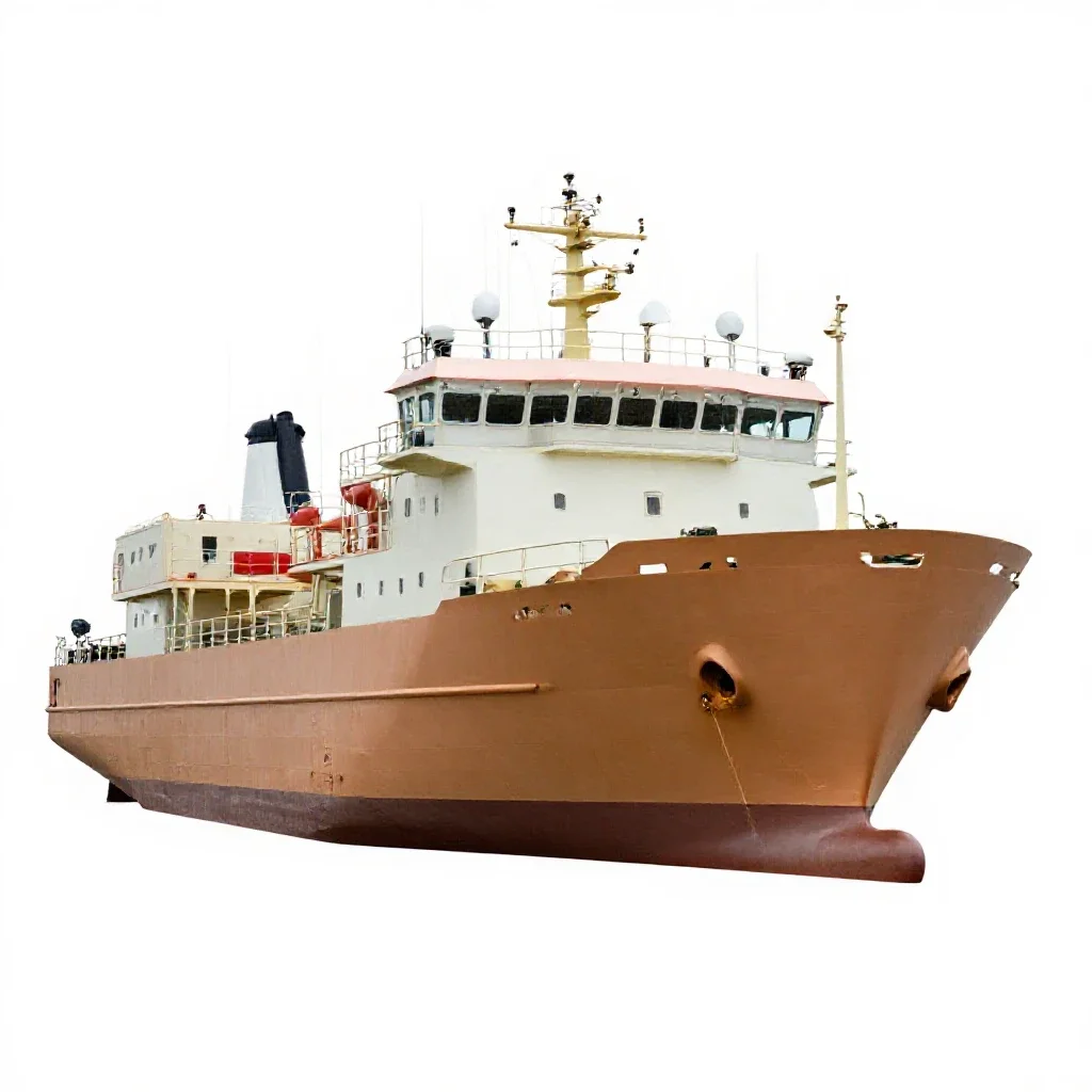 Research vessel isolated on a white background