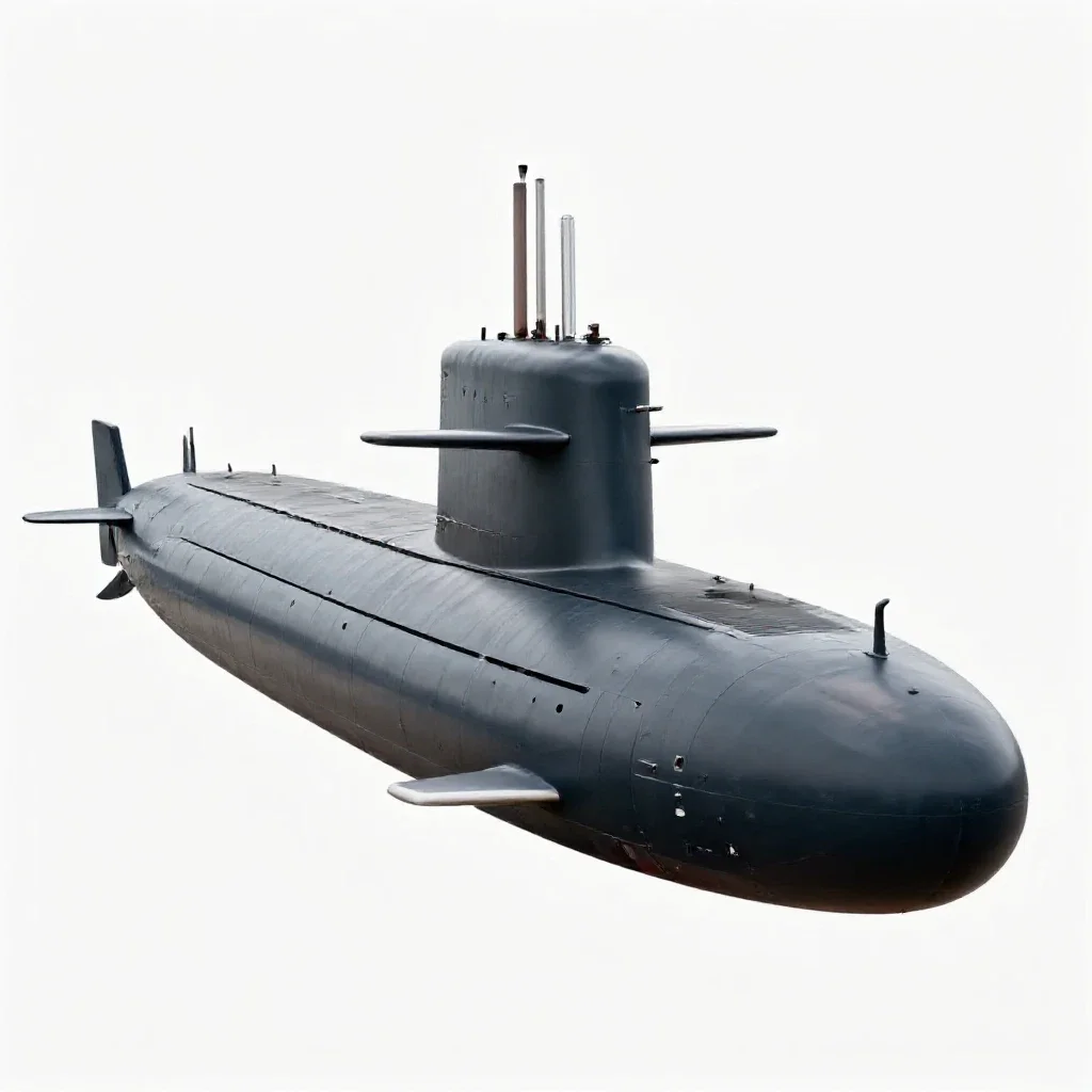 Submarine isolated on a white background