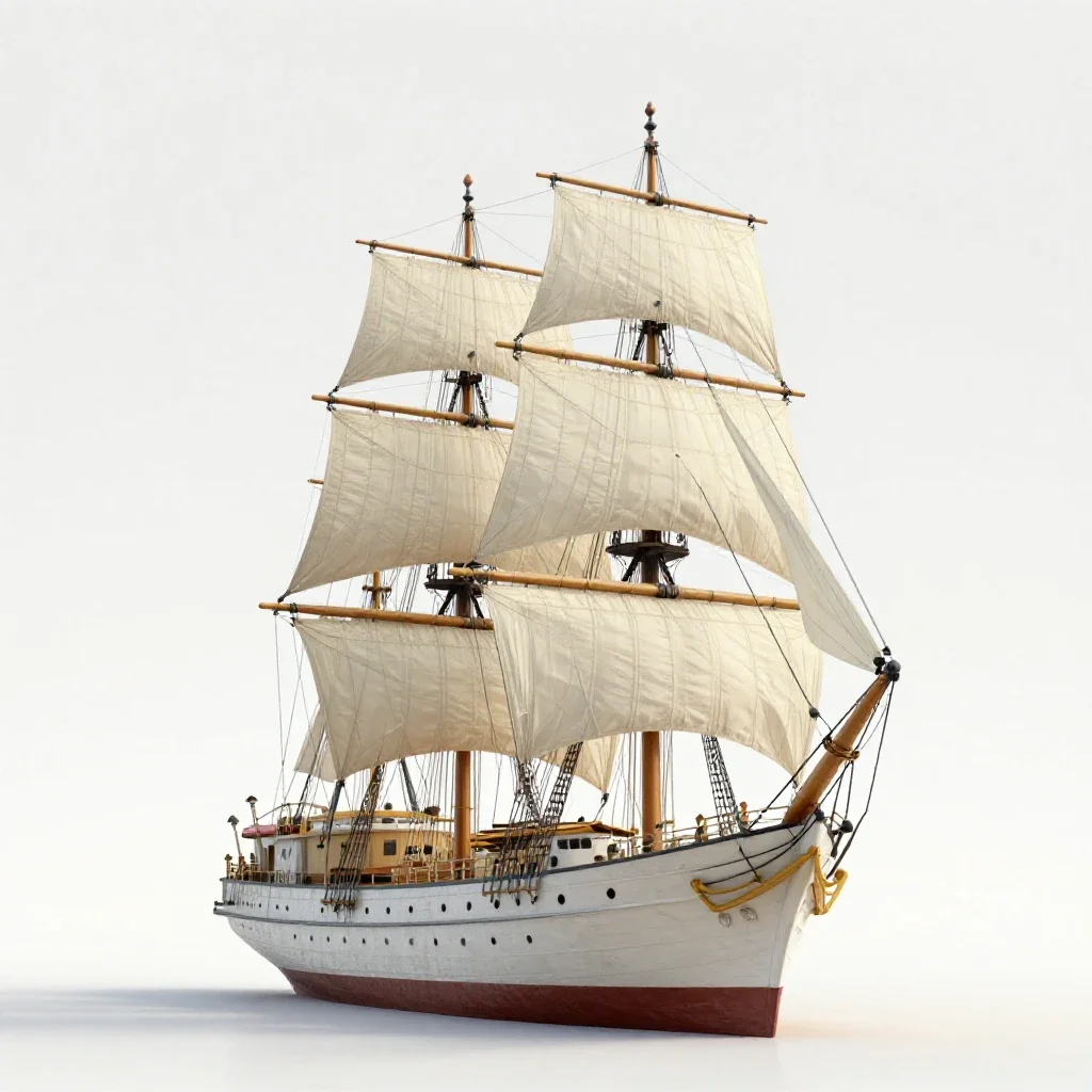 Tall ship isolated on a white background