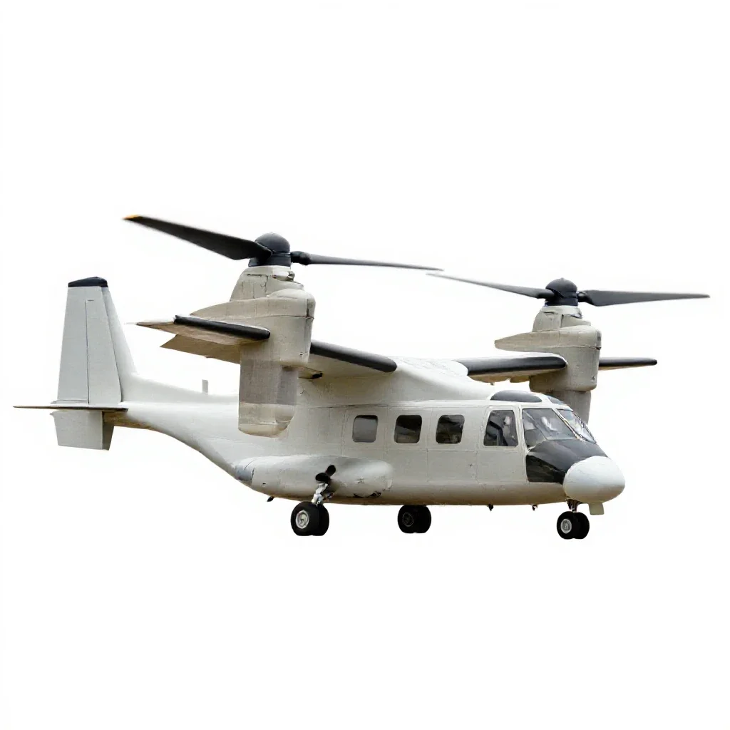 Tiltrotor aircraft isolated on a white background