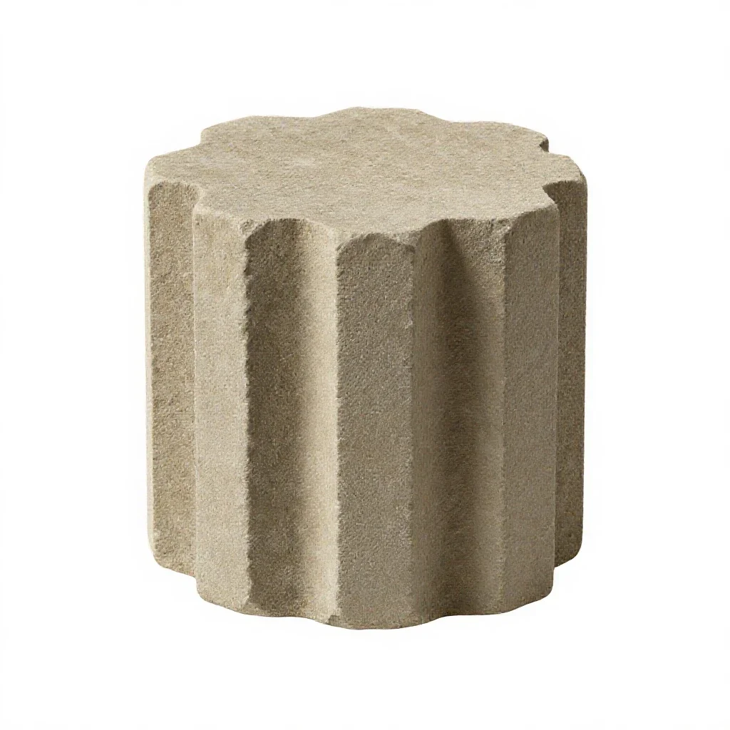 Basalt column fragment isolated on a white background