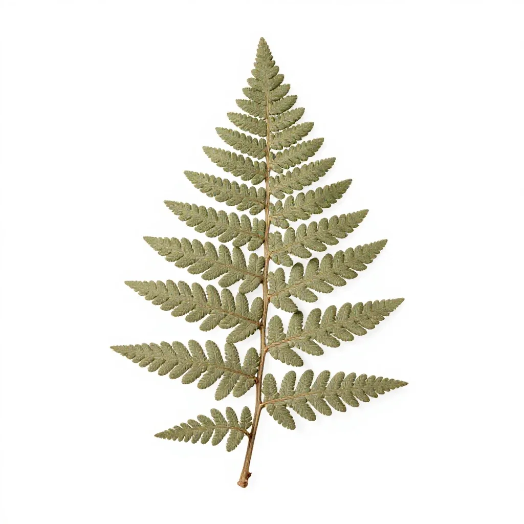 Fern fossil in shale isolated on a white background