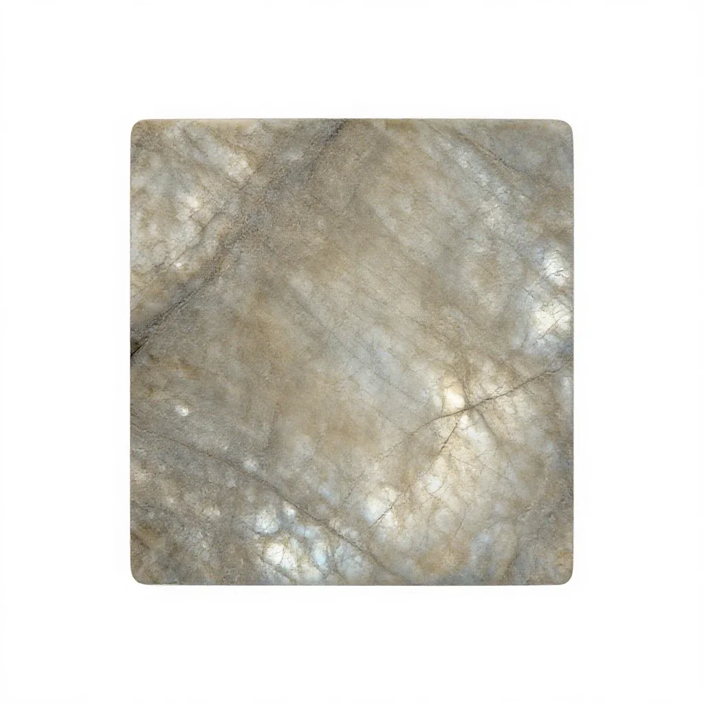 Labradorite slab isolated on a white background