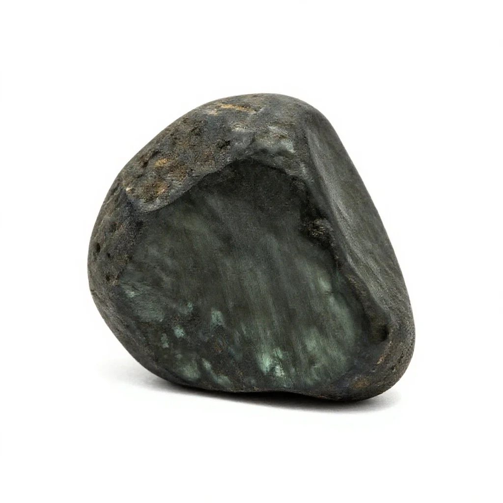 Piece of obsidian isolated on a white background