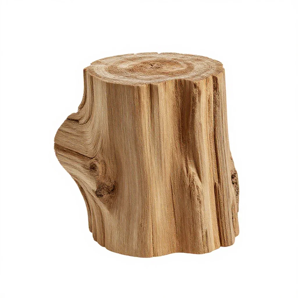 Piece of petrified wood isolated on a white background