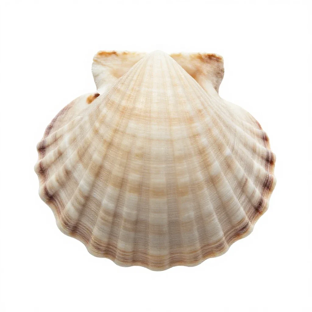 Scallop shell isolated on a white background