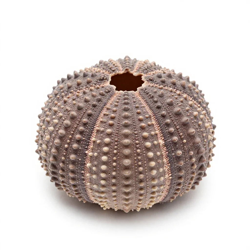 Sea urchin shell isolated on a white background
