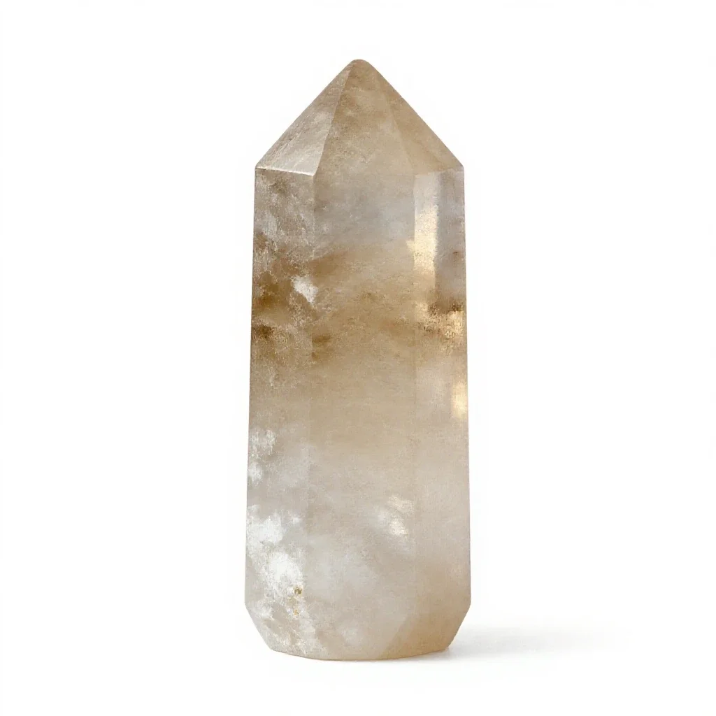 Selenite tower isolated on a white background