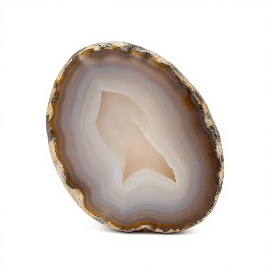 Slice of agate isolated on a white background