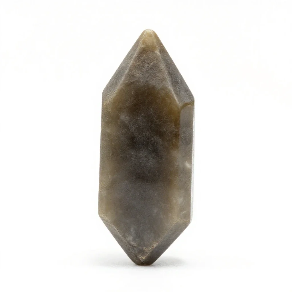 Smoky quartz point isolated on a white background