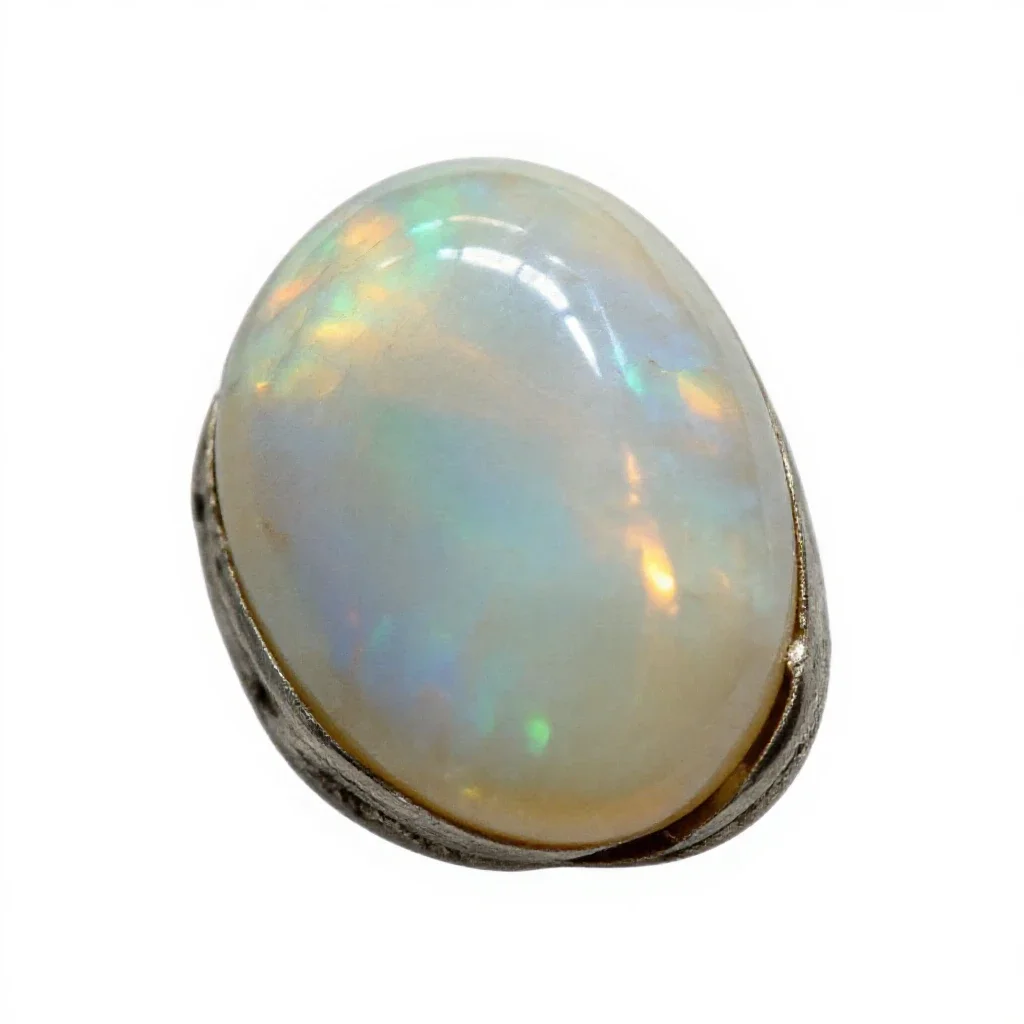 Opal specimen isolated on a white background