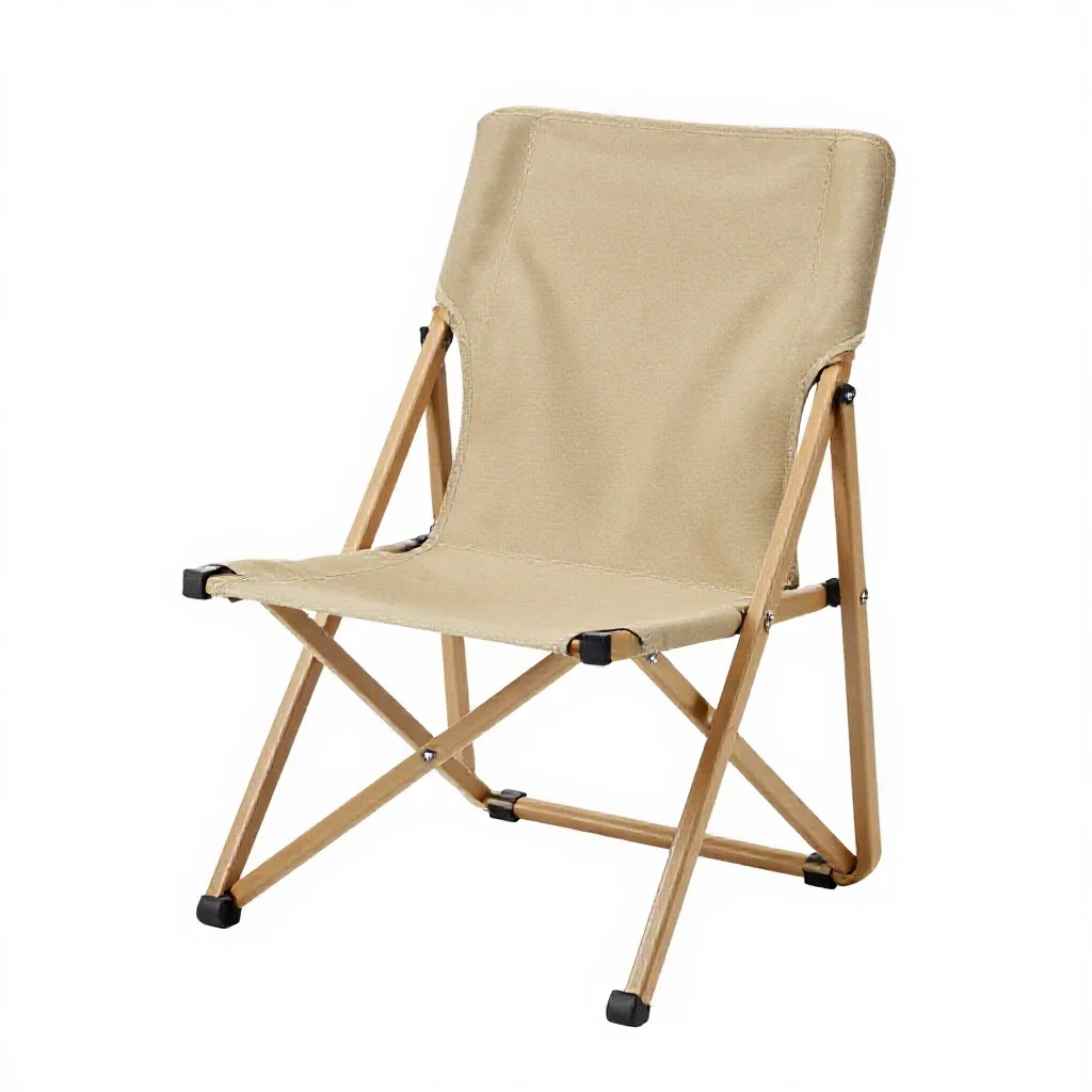 Folding camp chair isolated on a white background