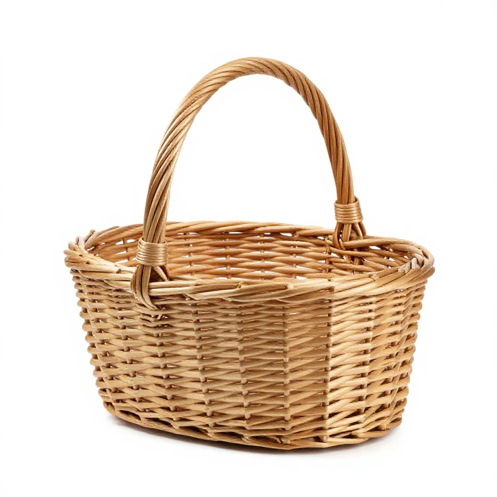 Picnic basket isolated on a white background