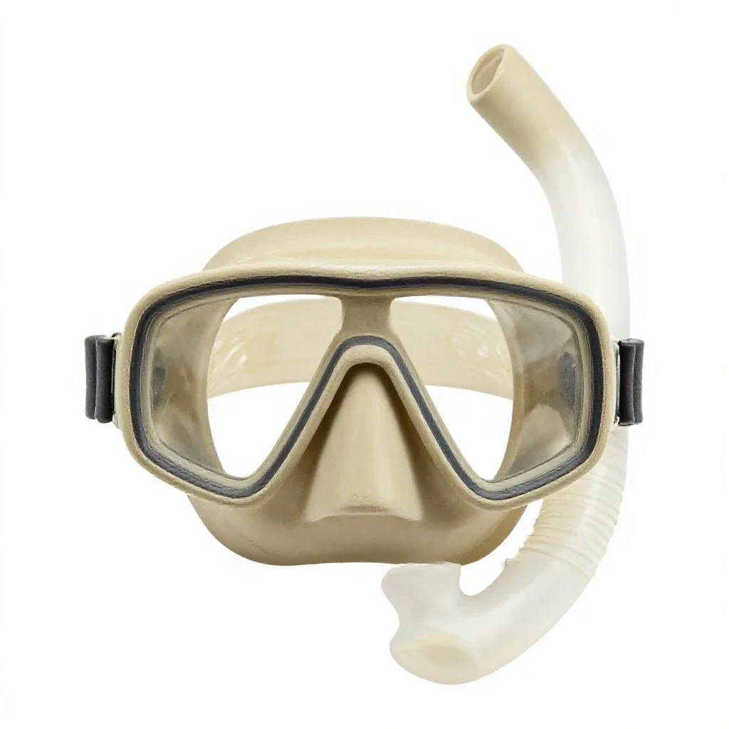 Snorkel and mask isolated on a white background