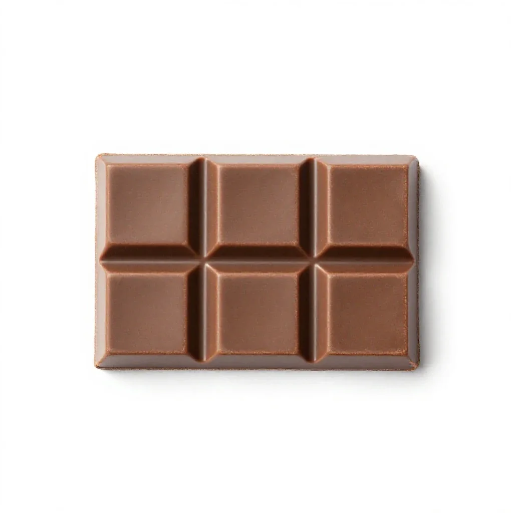Chocolate bar in foil isolated on a white background