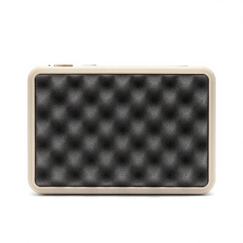 Hard camera case with foam isolated on a white background