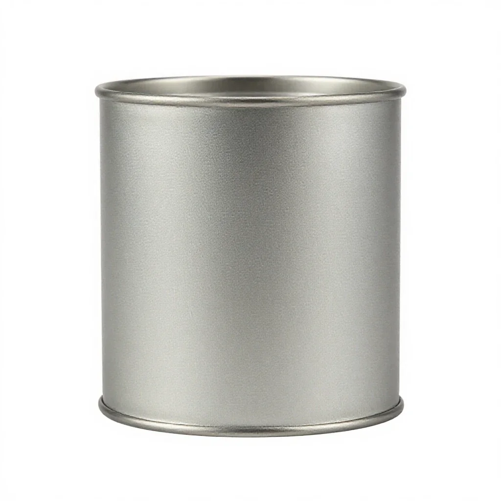 Matte aluminium tin isolated on a white background