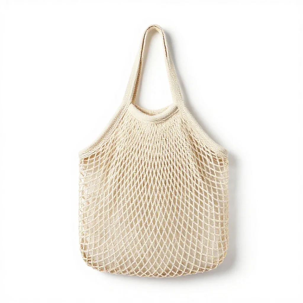 Mesh produce bag isolated on a white background